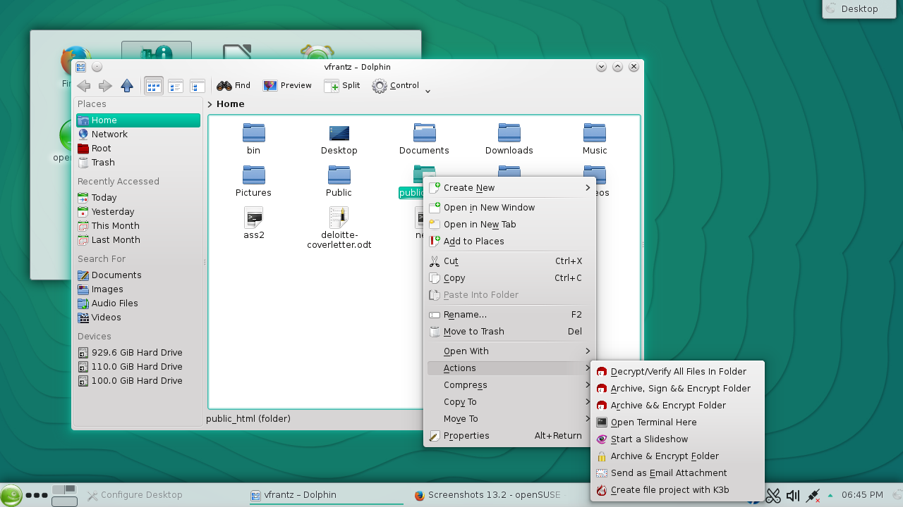 13.2 - KDE - File manager right click.png