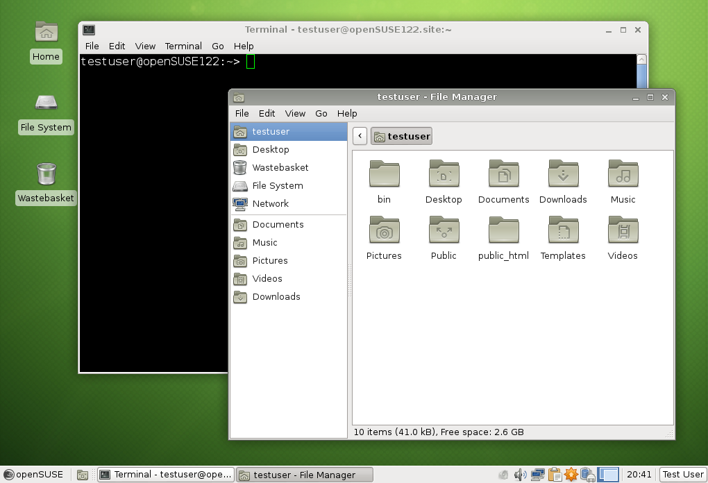 OpenSUSE 12.2 XFCE terminal filemanager.png
