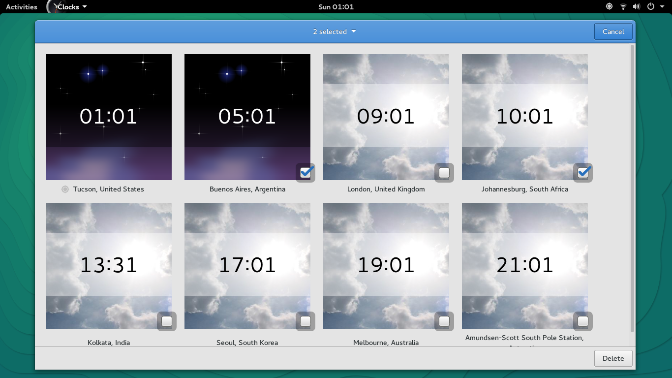 13.2 - GNOME - Clocks main.png