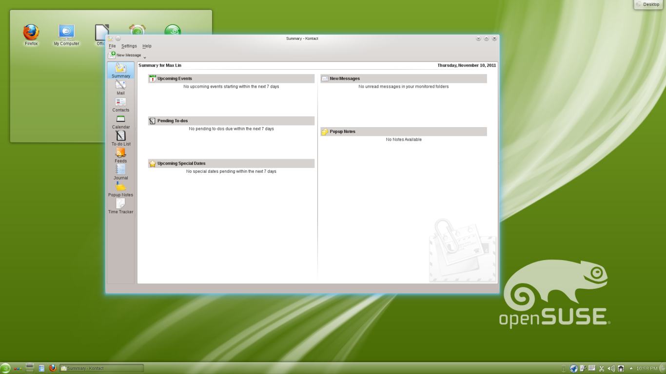 OpenSUSE 12 1 KDE Kontact.png