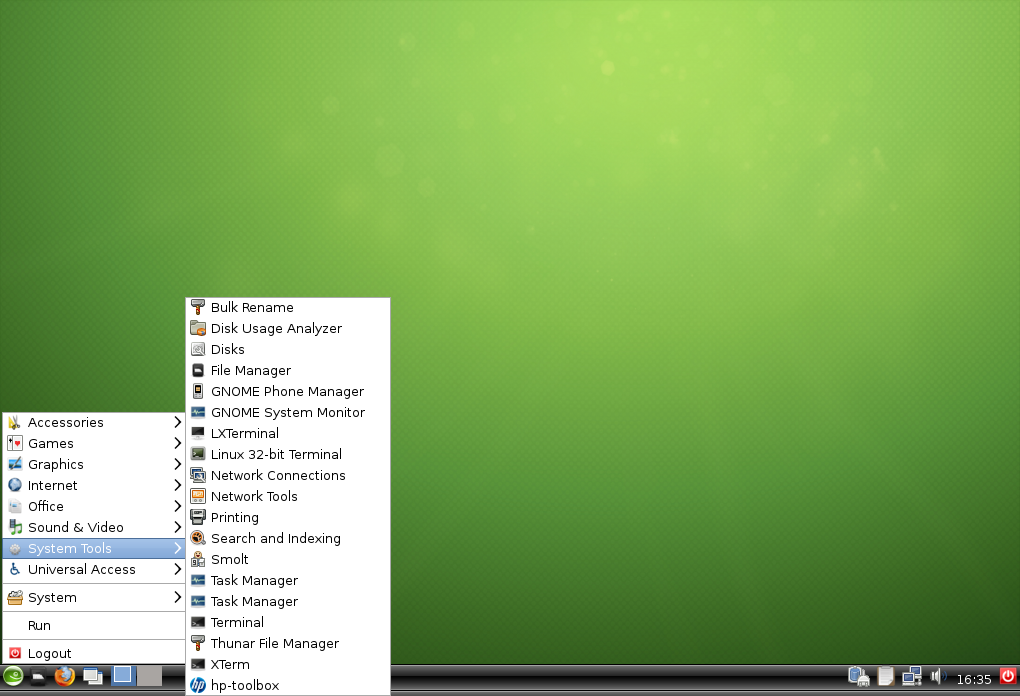 OpenSUSE 12.2 LXDE menu.png